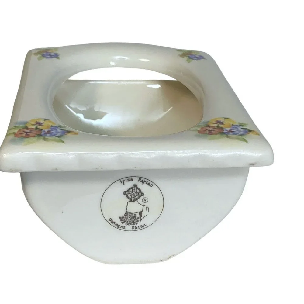 Pansies Frame Donegal Parian China Ireland Vintage Ceramic Photo Frame 6.25